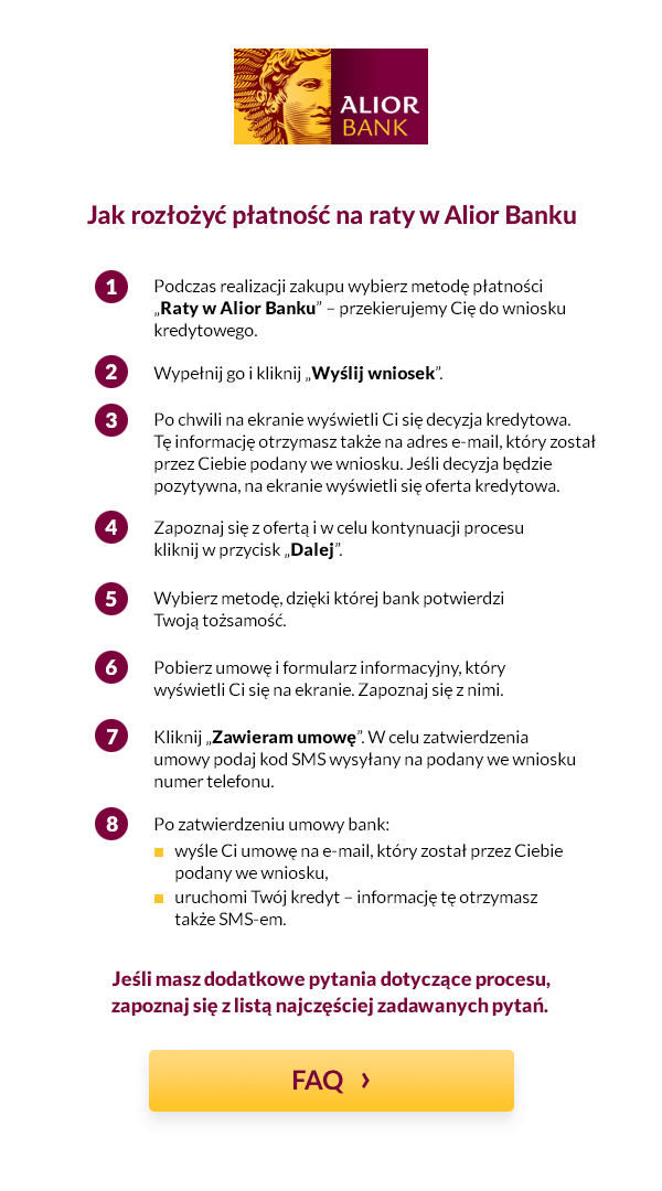 Jak rozłożyć płatność na Alior Raty