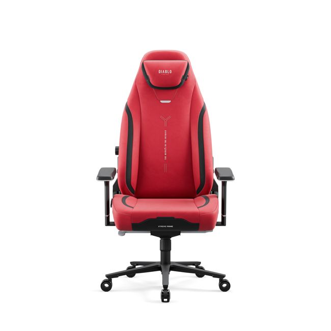 fotel gamingowy czerwony materiałowy